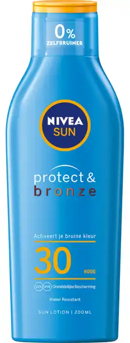 De Online Drogist Nivea sun protect & bronze zonnemelk spf30 200ml aanbieding