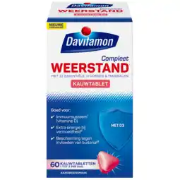 De Online Drogist Davitamon compleet weerstand kauwvitamines aardbei 60tb aanbieding