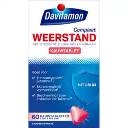 De Online Drogist Davitamon compleet weerstand kauwvitamines aardbei 60tb aanbieding