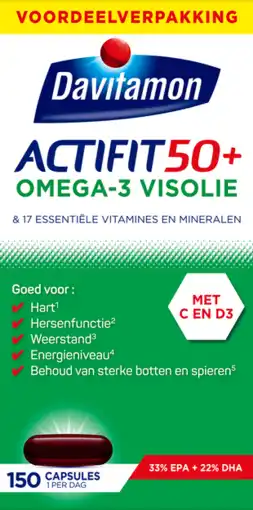 De Online Drogist Davitamon actifit 50 plus omega-3 visolie capsules 150tb aanbieding