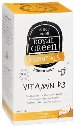 De Online Drogist Royal green vitamine d3 tabletten 120tb aanbieding