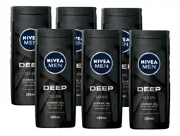 De Online Drogist Nivea men deep clean shower gel voordeelverpakking 6x250ml aanbieding