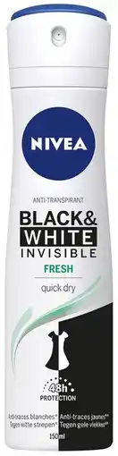 De Online Drogist Nivea black & white invisible fresh deodorant spray 150ml aanbieding