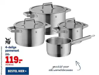 Makro WMF 4-Delige Pannenset aanbieding