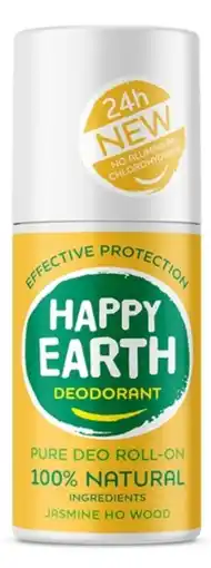 De Online Drogist Happy earth 100% natuurlijke deo roll-on jasmine ho wood 75ml aanbieding