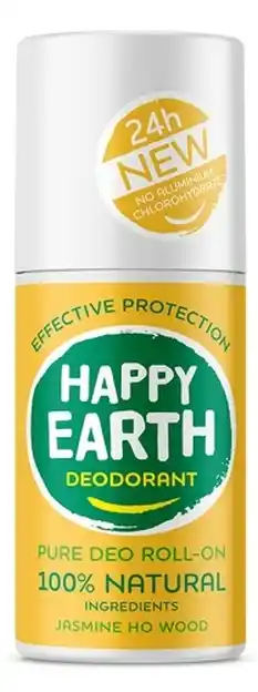 De Online Drogist Happy earth 100% natuurlijke deo roll-on jasmine ho wood 75ml aanbieding