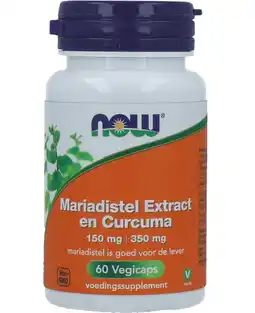 De Online Drogist Now mariadistel extract curcuma capsules 60cp aanbieding