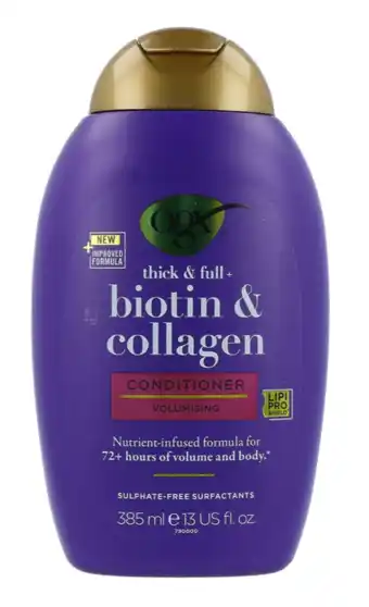 De Online Drogist Ogx conditioner thick & full biotin & collagen 385ml aanbieding