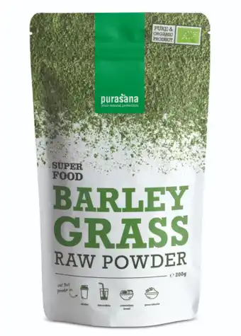 De Online Drogist Purasana barley grass raw powder 200gr aanbieding