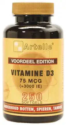 De Online Drogist Artelle vitamine d3 75mcg softgels 250sg aanbieding