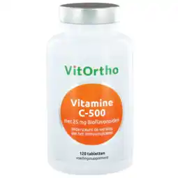 De Online Drogist Vitortho vitamine c-500 met 25mg bioflavonoïden tabletten 120tb aanbieding