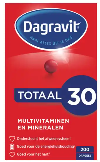 De Online Drogist Dagravit totaal 30 multivitaminen en mineralen dragees 200st aanbieding