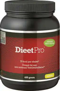 De Online Drogist Dieetpro shake - banaan met stevia 400gr aanbieding