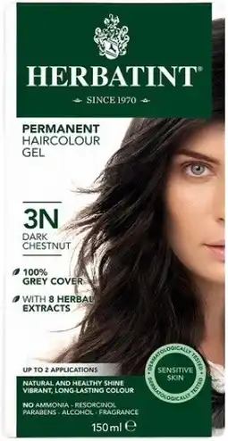 De Online Drogist Herbatint haarverf gel - 3n donker kastanje 150ml aanbieding