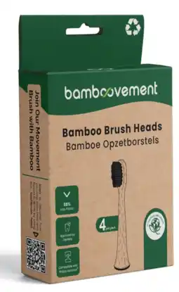 De Online Drogist The bamboovement bamboe opzetborstel - past op elektrische tandenborstels met sonische technologie 4st aanbieding