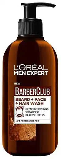 De Online Drogist L'oréal paris men expert barberclub baard, gezicht & haar wash 200ml aanbieding