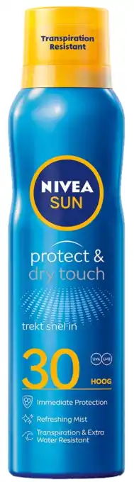 De Online Drogist Nivea sun protect & dry touch refreshing spray spf30 200ml aanbieding
