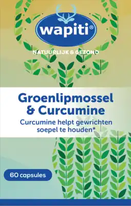 De Online Drogist Wapiti groenlipmossel & curcumine extract capsules 60cp aanbieding