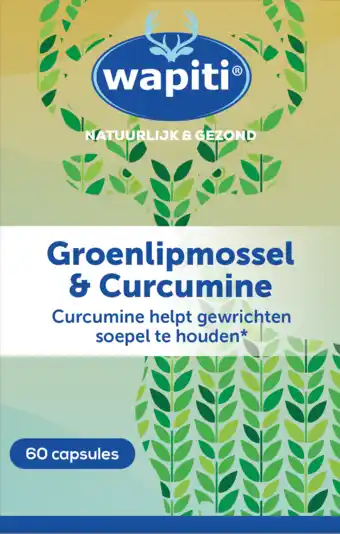 De Online Drogist Wapiti groenlipmossel & curcumine extract capsules 60cp aanbieding