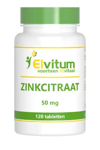 De Online Drogist Elvitum zink citraat 50mg tabletten 120tb aanbieding