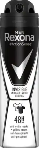 De Online Drogist Rexona men invisible on black + white clothes aerosol anti-transpirant 150ml aanbieding