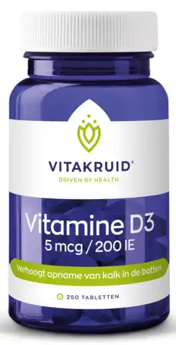 De Online Drogist Vitakruid vitamine d3 5 mcg tabletten 250tb aanbieding