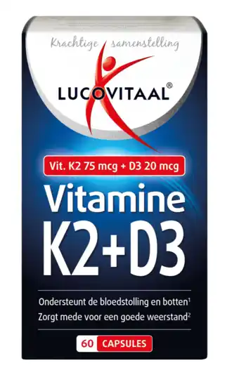 De Online Drogist Lucovitaal vitamine k2 + d3 capsules 60cp aanbieding