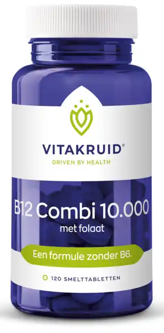 De Online Drogist Vitakruid b12 combi 10.000 met folaat smelttabletten 120tb aanbieding