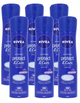 De Online Drogist Nivea protect & care deodorant spray voordeelverpakking 6x150ml aanbieding