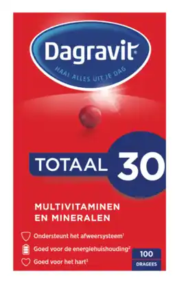 De Online Drogist Dagravit totaal 30 multivitamen en mineralen dragees 100st aanbieding