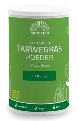 De Online Drogist Mattisson healthstyle biologische tarwegras poeder 125gr aanbieding