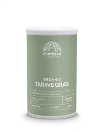 De Online Drogist Mattisson healthstyle biologische tarwegras poeder 125gr aanbieding