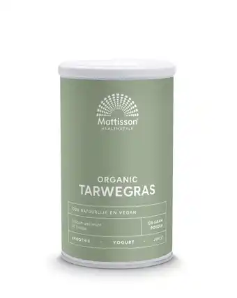 De Online Drogist Mattisson healthstyle biologische tarwegras poeder 125gr aanbieding