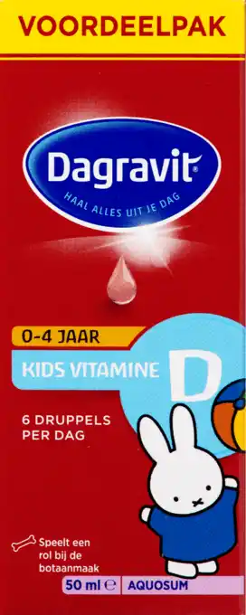 De Online Drogist Dagravit kids vitamine d aquosum druppels voordeelpak 50ml aanbieding