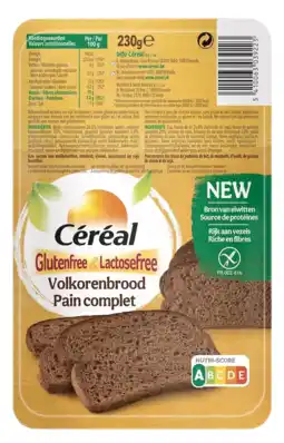 De Online Drogist Cereal glutenvrij & lactosevrij volkoren brood 230gr aanbieding