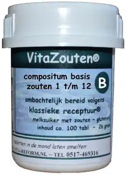 De Online Drogist Vita reform van der snoek vita reform vitazouten compositum basis nr. 1-12 120tb aanbieding