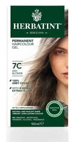 De Online Drogist Herbatint haarverft gel - 7c asblond 150ml aanbieding