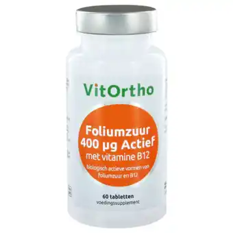 De Online Drogist Vitortho foliumzuur actief 400mcg tabletten 60tb aanbieding