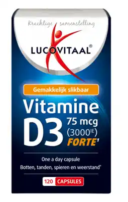 De Online Drogist Lucovitaal vitamine d3 75mcg forte capsules 120cp aanbieding