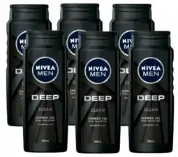 De Online Drogist Nivea men deep clean shower gel voordeelverpakking 6x500ml aanbieding