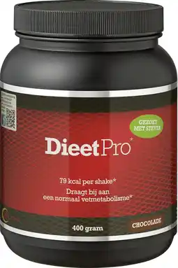 De Online Drogist Dieetpro shake - chocolade met stevia 400gr aanbieding