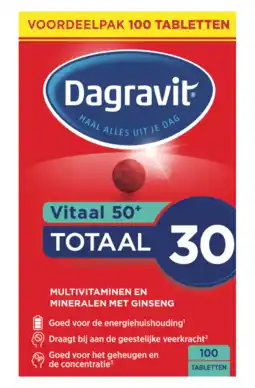 De Online Drogist Dagravit vitaal 50+ totaal 30 tabletten 100tb aanbieding