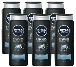 De Online Drogist Nivea men rock salts douchegel voordeelverpakking 6x500ml aanbieding