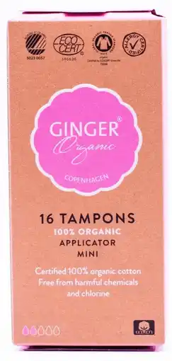 De Online Drogist Ginger organic tampons mini met applicator 16st aanbieding