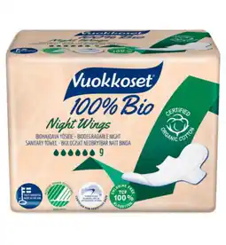 De Online Drogist Vuokkoset maandverband night wings bio 9st aanbieding