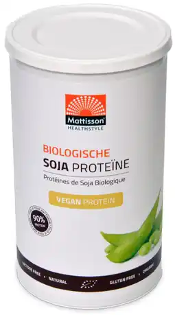 De Online Drogist Mattisson healthstyle biologische soja proteïne 350gr aanbieding