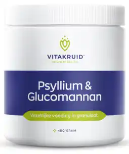 De Online Drogist Vitakruid psyllium & glucomannan poeder 450gr aanbieding