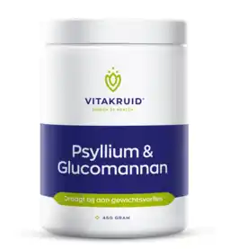 De Online Drogist Vitakruid psyllium & glucomannan poeder 450gr aanbieding