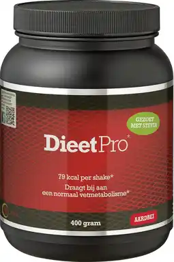 De Online Drogist Dieetpro shake - aardbei met stevia 400gr aanbieding