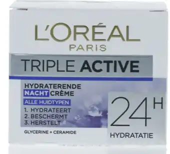 De Online Drogist L'oréal paris triple active nachtcreme 50ml aanbieding